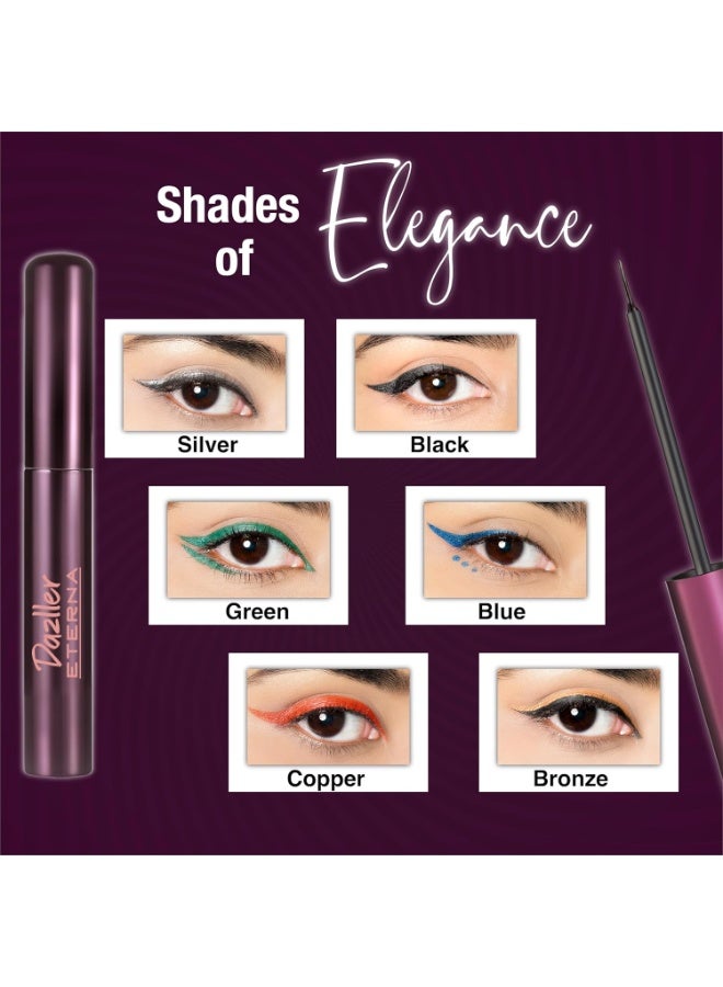 DAZLLER Eterna Liquid Eyeliner, 7.5G, Black, Waterproof, Smudge-Proof, Velvet Matte, Precise Application, Up To 8Hrs Stayextracts - Image 3